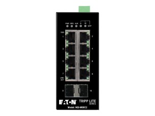 Eaton Tripp Lite series 8-Port Managed Industrial Gigabit Ethernet Switch - 10/100/1000 Mbps, 2 GbE SFP Slots, -40° to 75°C, DIN Mount - switch - 8 ports - Managed - TAA Compliant