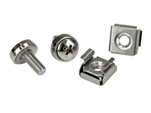 Startech Rack Screws - 20 Pack - Installation Tool - 12 mm M5 Screws - M5 Nuts - Cabinet Mounting Screws and Cage Nuts (CABSCRWM520) - rack screws and nuts