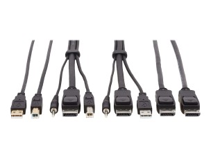 Eaton Tripp Lite Series DisplayPort KVM Cable Kit 4K USB 3.5mm 3xM/3xM USB MM DP MM 6ft - video / USB / audio cable - 1.83 m