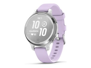 Garmin Lily 2 Active - silver anodised aluminium - smart watch with band - purple