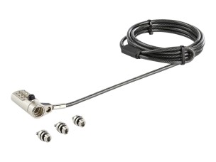 Startech 6.5' (2m) 3-in-1 Universal Laptop Cable Lock, 4-Digit Combination Laptop/Desktop Security Cable Lock Compatible w/ K-Slot, Nano & Wedge Slot Computer, Anti-Theft Steel Cable - Universal Laptop Lock - security cable lock - TAA Compliant