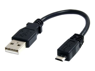 StarTech 6in Micro USB Cable - A to Micro B - USB to Micro B - USB 2.0 A Male to USB 2.0 Micro-B Male - 6-inches - Black (UUSBHAUB6IN) - USB cable - USB to Micro-USB Type B - 15 cm
