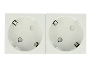 Delock Easy 45 - power socket mechanism - 2 power sockets - white, RAL 9003