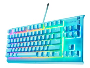 SteelSeries Apex 3 - keyboard TKL - with media wheel - QWERTY - US - aqua Input Device