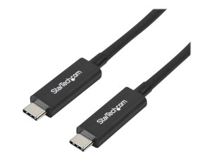 StarTech Active 40Gbps Thunderbolt 3 Cable - 3.3ft/1m - Black - 5k 60Hz/4k 60Hz - Certified TB3 Charger Cord w/ 100W Power Delivery (TBLT3MM1MA) - Thunderbolt cable - USB-C to USB-C - 1 m