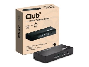Club 3D CSV-1385 - video/audio splitter - 1-to-4, 4K120Hz - 4 ports