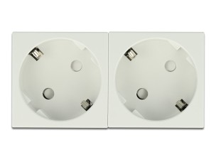 Delock Easy 45 - power socket-outlet - 2 power sockets - white, RAL 9003