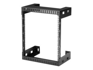 Startech 12U 19" Wall Mount Network Rack - 12" Deep 2 Post Open Frame Server Room Rack for Data/AV/IT/Computer Equipment/Patch Panel with Cage Nuts & Screws 200lb Capacity, Black (RK12WALLO) - rack - 12U