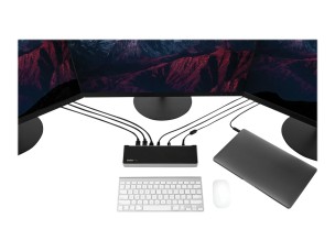 Startech USB-C Dock, 4K Triple Monitor USB Type-C Docking Station with Dual DisplayPort & HDMI, 100W Power Delivery + Charging, USB 3.0/3.1 Gen 1 Hub (1x USB-C + 4x USB-A) w/ Ethernet - 100W PD Laptop Dock (DK30CH2DEPUE) - docking station - USB-C - HDMI, 