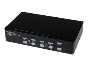 Startech 4 Port High Resolution USB DVI Dual Link KVM Switch with Audio and USB 2.0 Hub (SV431DVIUAHR) - KVM / audio / USB switch - 4 ports