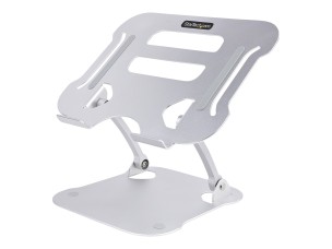 Startech Laptop Stand for Desk, Ergonomic Laptop Stand Adjustable Height, Aluminum, Portable, Supports up to 22lb (10kg), Foldable Laptop Holder for Desk - Angled Notebook Computer Riser/Lift (ADJ-LAPTOP-RISER) - notebook stand