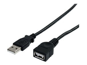 StarTech 3 ft Black USB 2.0 Extension Cable A to A - M/F - 3 ft USB A to A Extension Cable - 3ft USB 2.0 Extension cord (USBEXTAA3BK) - USB extension cable - USB to USB - 91 cm