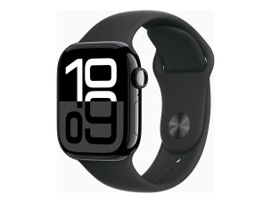 Apple Watch Series 10 (GPS) - jet black aluminium - smart watch with sport band - black - 64 GB