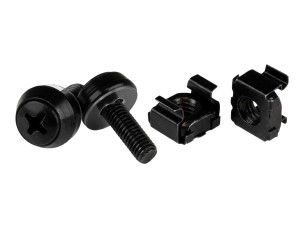 Startech M5 x 12mm Screws and Cage Nuts - 100 Pack - M5 Mounting Screws and Cage Nuts for Server Rack and Cabinet - Black (CABSCREWM52B) - rack screws and nuts