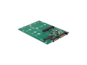 Delock Converter SATA 22 Pin > 1 x M.2 NGFF + 1 x mSATA - storage bay adapter