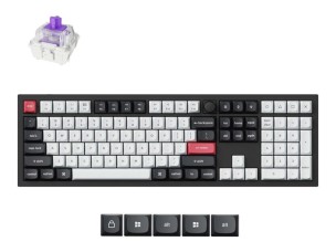 Keychron Q6 HE - keyboard - QMK custom, fully assembled knob - 100% full size - carbon black Input Device