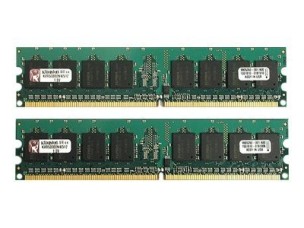 Kingston ValueRAM - DDR2 - kit - 1 GB: 2 x 512 MB - DIMM 240-pin - 667 MHz / PC2-5300 - unbuffered