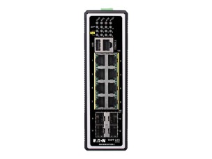 Eaton Tripp Lite series 8-Port Managed Industrial Gigabit Ethernet Switch - Layer 2, 1 Gbps, PoE+ 30W, 4 GbE SFP Ports, -40° to 75°C, DIN Mount - switch - 8 ports - Managed - TAA Compliant