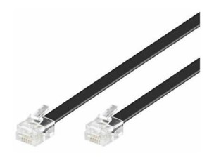 MicroConnect Modular Straight - phone cable - 2 m - black