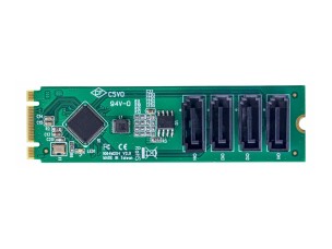 Startech 4-Port M.2 to SATA Adapter Card, M.2 PCIe 3.0 to SATA HDD/SSD Expansion Card, ASM1064 Chipset, M.2 NVMe to 4x HDD/SSD for Windows/macOS/Linux - interface adapter - SATA - M.2 Card