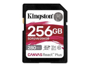 Kingston Canvas React Plus - flash memory card - 256 GB - SDXC UHS-II