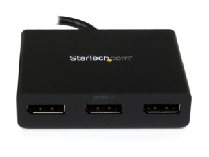 Startech 3-Port Multi Monitor Adapter, DisplayPort 1.2 MST Hub, Dual 4K 30Hz & 1x 1080p, Video Splitter for Extended Desktop Mode on Windows PCs Only, DP to 3x DP Monitors MST Hub - Multi Stream Transport (MSTDP123DP) - video splitter - 3 ports