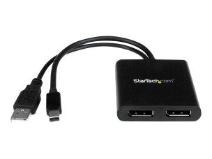 Startech 2-Port Multi Monitor Adapter, Mini DisplayPort 1.2 to DisplayPort MST Hub, Dual 4K 30Hz, Windows Extended Desktop (MSTMDP122DP) - video splitter - 2 ports