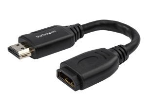 Startech 6in High Speed HDMI Port Saver Cable with 4K 60Hz - Short HDMI 2.0 Male to Female Adapter Cable - Port Extender (HD2MF6INL) - HDMI extension cable - 15.2 cm