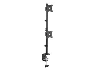 Startech Vertical Desk Mount Dual Monitor Arm - For Monitors 13" to 27" - Adjustable - Desk Clamp / Grommet-Hole Mount - Dual VESA Monitors - Black (ARMDUALV) mounting kit - for 2 monitors - black