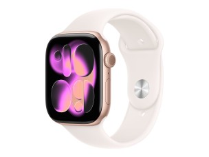Apple Watch Series 11 (GPS + Cellular) - rose gold aluminium - smart watch with sport band - light blush - 64 GB