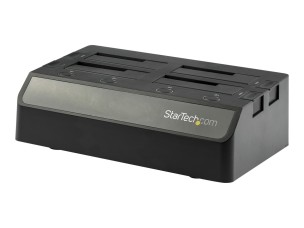 Startech 4-Bay USB 3.1 to SATA Hard Drive Docking Station, 10Gbps USB Hard Drive Dock, External 2.53.5 SATA III (6Gbps) SSDHDD Docking Station, Hot-Swap Hard Drive Bay - Dual 60mm Fans, Top-Loading - storage enclosure - SATA 6Gb/s - USB 3.1 (Gen 2)