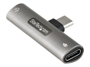 Startech USB C Audio & Charge Adapter, USB-C Audio Adapter w/ 3.5mm TRRS Headphone/Headset Jack and 60W USB Type-C Power Delivery Pass-through Charger, For USB-C Phone/Tablet/Laptop - USB-C to Audio & Charging (CDP235APDM) - docking station - USB-C