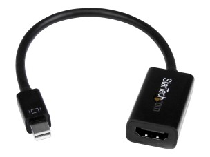 StarTech Mini DisplayPort to HDMI Audio / Video Converter - mDP 1.2 to HDMI Active Adapter for Ultrabook / Laptop - 4K @ 30Hz - Black (MDP2HD4KS) - video converter - black