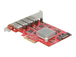 Delock PCI Express x4 Card to 4 x external SuperSpeed USB 10 Gbps (USB 3.2 Gen 2) USB Type-A female - USB adapter - PCIe 3.0 x4 - USB 3.2 Gen 2 x 4