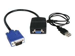 Startech 2 Port VGA Video Splitter - USB Powered - 2048x1536 - VGA Video Monitor Splitter Dual Port (ST122LE) - video splitter - 2 ports