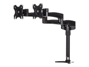 Startech Desk Mount Dual Monitor Arm - Articulating - Supports Monitors 12" to 24" - Adjustable VESA Monitor Arm - Grommet or Desk Mount - Black (ARMDUAL) mounting kit - adjustable arm - for 2 LCD displays - black