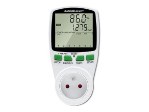 Qoltec PM0627 - power monitoring unit - with history, 16A, LCD - 3680 watt
