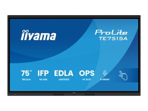 iiyama ProLite TE7515A-B1AG 75" Class (74.5" viewable) LED-backlit LCD display - 4K - for digital signage / interactive communication
