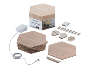 Nanoleaf Elements Starter Kit - wireless lighting set - warm to cool white light - 1500-4000 K - hexagon - wood look