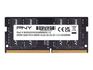 PNY Performance - DDR4 - module - 16 GB - SO-DIMM 260-pin - 3200 MHz / PC4-25600 - unbuffered