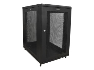 Startech 18U Server Rack Cabinet, 4-Post Adjustable Depth (2" to 30") Network Equipment Rack Enclosure w/Casters/Cable Management/Shelf/Locking Dell PowerEdge, HP ProLiant ThinkServer - 18U Rack Cabinet (RK1833BKM) - rack - 18U