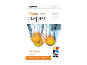 ColorWay - photo paper - high-glossy - 50 sheet(s) - 100 x 150 mm - 180 g/m²
