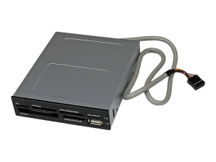 Startech 3.5in Front Bay 22-in-1 USB 2.0 Internal Multi Media Memory Card Reader with Simultaneous Access - CF/SD/MMC/MS/xD - Black (35FCREADBK3) - card reader - USB 2.0