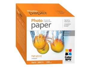 ColorWay - photo paper - high-glossy - 500 sheet(s) - 100 x 150 mm - 230 g/m²