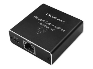 Qoltec - switch - aluminium, mini, splitter, USB-C powered - 2 ports - unmanaged