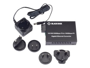 Black Box Pure Networking Copper to Fiber Media Converter Multimode SC 1000-Mbps 850-nm 500-m to RJ45 10/100/1000-Mbps - fibre media converter - 1GbE