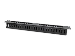 Qoltec - rack cable organiser - solid steel, 24 ports - 1U