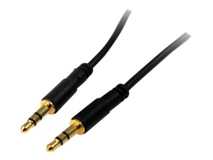 Startech 15 ft. (4.6 m) 3.5mm Audio Cable - 3.5mm Slim Audio Cable - Gold Plated Connectors - Male/Male - Aux Cable (MU15MMS) - audio cable - 4.6 m