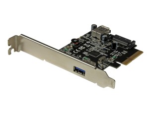 Startech 2 Port USB 3.1 (10Gbps) Card - USB-A 1x External 1x Internal - PCIe USB 3.1 Card with Type-A - PCI Express (PEXUSB311EI) - USB adapter - PCIe x4 - USB 3.1 x 2