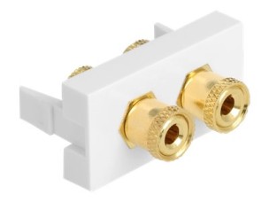 Delock Easy 45 - snap-in module - red / black ring - white, RAL 9003